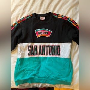 Mitchell and Ness San Antonio Spurs Retro Crewneck Sz Large